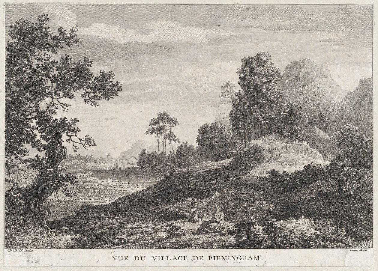 Ansicht des Dorfes Birmingham, ca. 1755 von Peter Paul Benazech