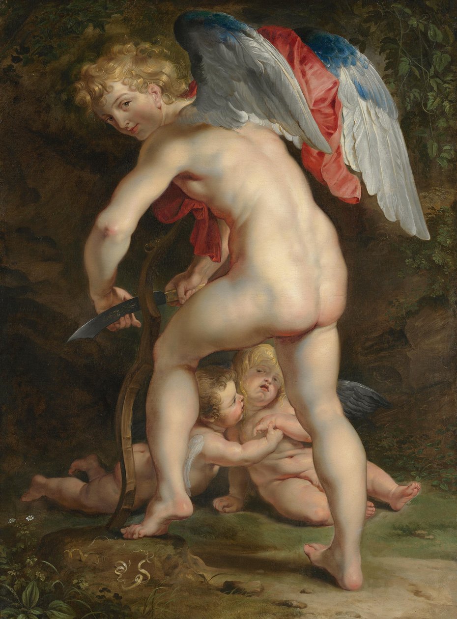 Amor schnitzt den Bogen von Peter Paul Rubens