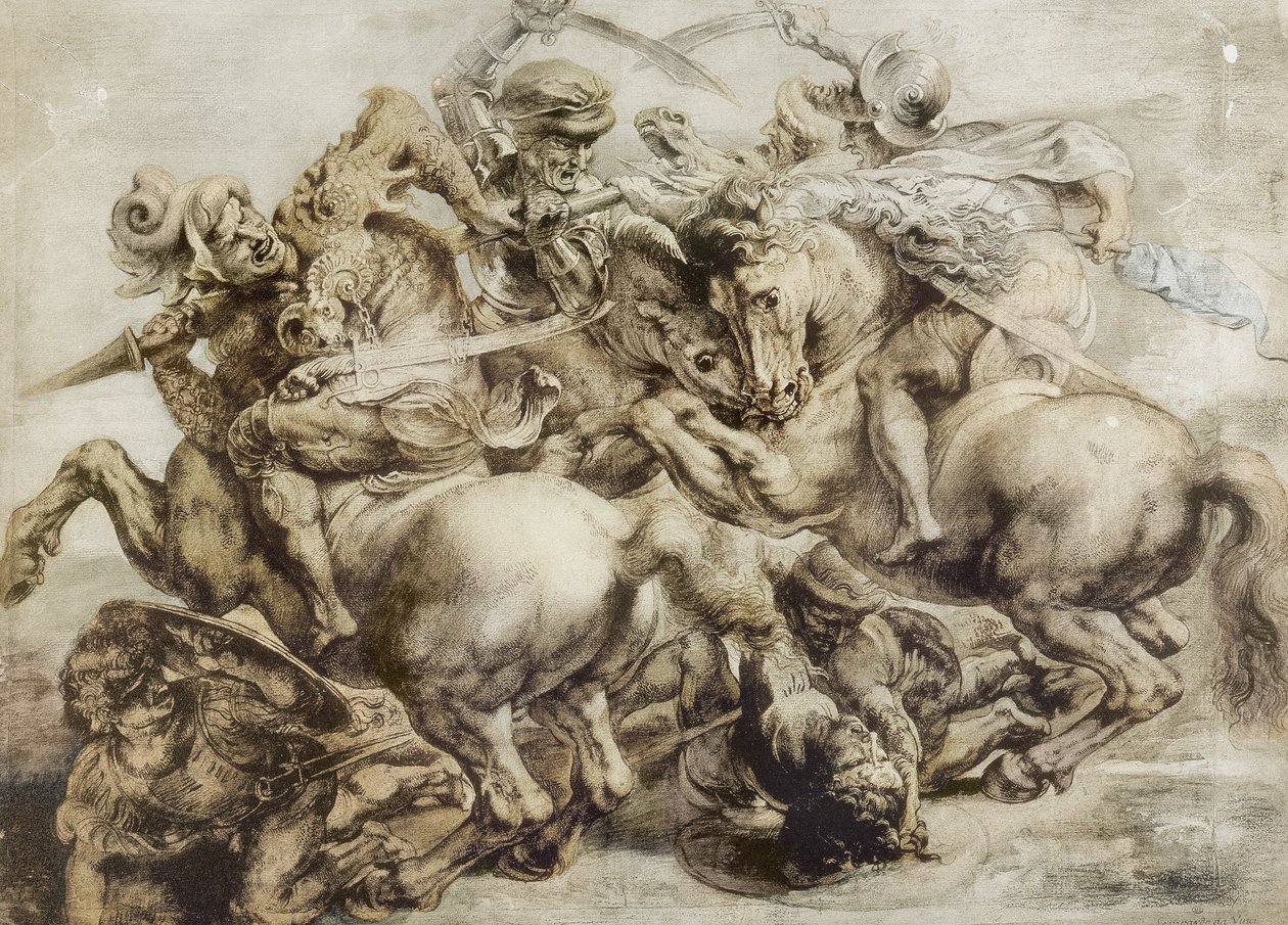 Schlacht von Anghiari, nach Leonardo da Vinci von Peter Paul Rubens