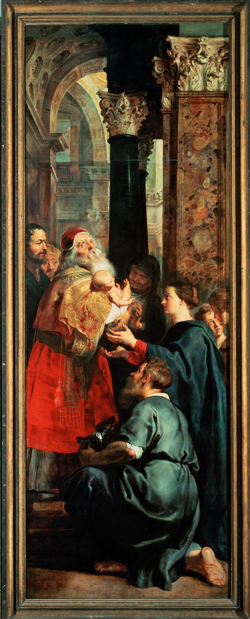 Abnahme vom Kreuz, rechter Flügel: Darstellung im Tempel von Peter Paul Rubens