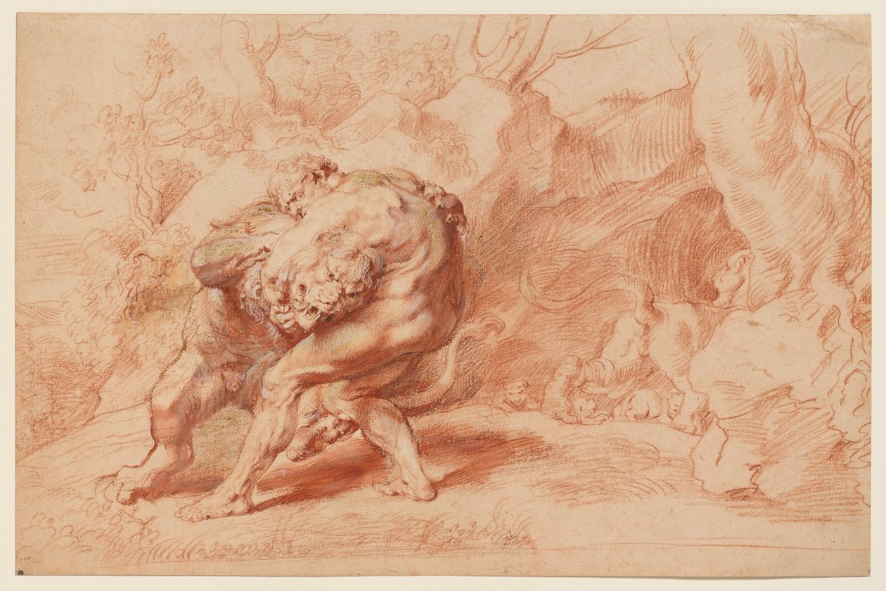 Herkules erwürgt den nemeischen Löwen von Peter Paul Rubens