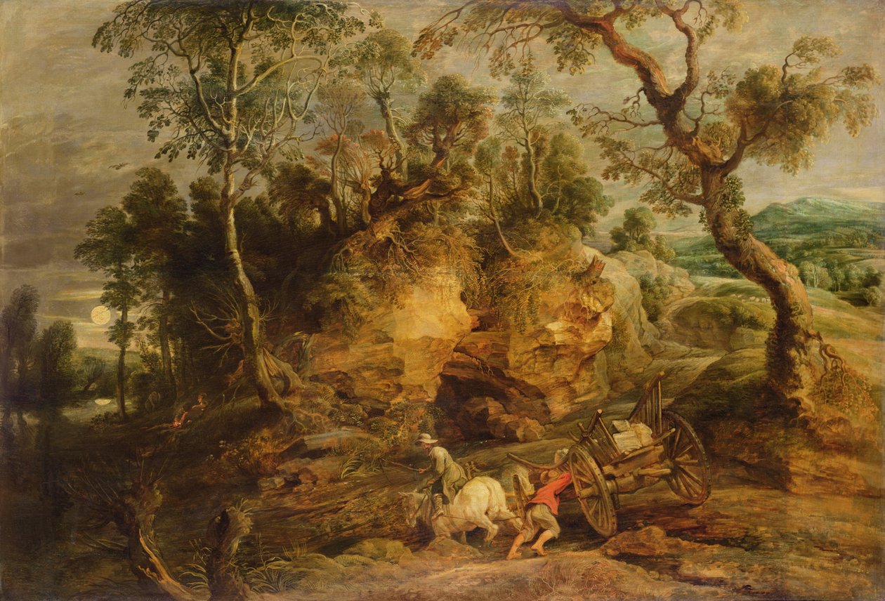 Landschaft mit Steinträgern, um 1620 von Peter Paul Rubens