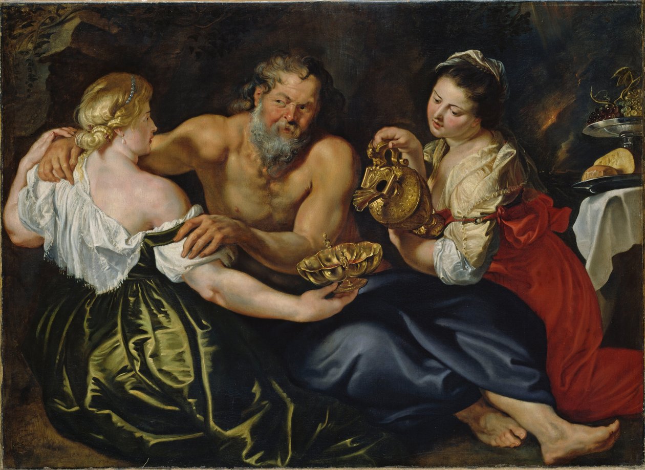 Lot und seine Töchter in einer Felsengrotte von Peter Paul Rubens