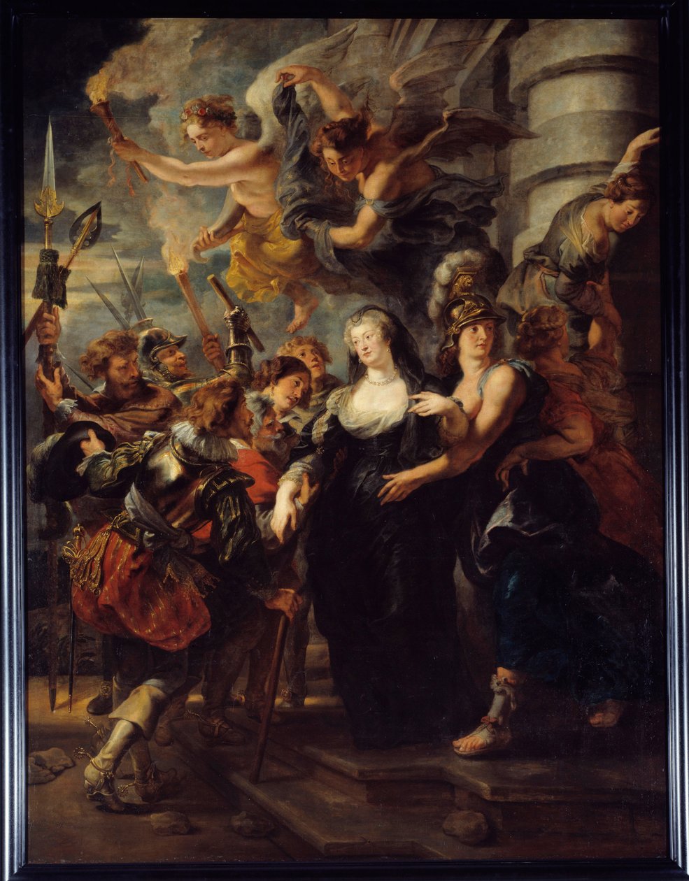 Königin Marie de Medici (1573-1642) floh in der Nacht vom 21. auf den 22. Februar 1619 aus dem Schloss von Blois. Die Königin von Frankreich im Exil in Blois während des 