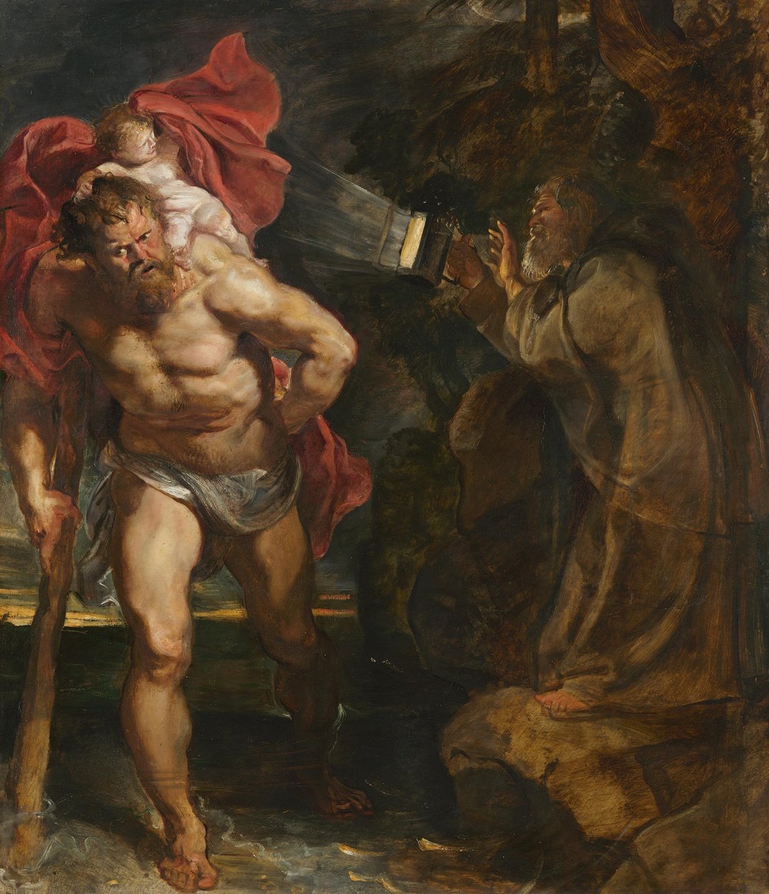 Der heilige Christophorus und der Eremit von Peter Paul Rubens