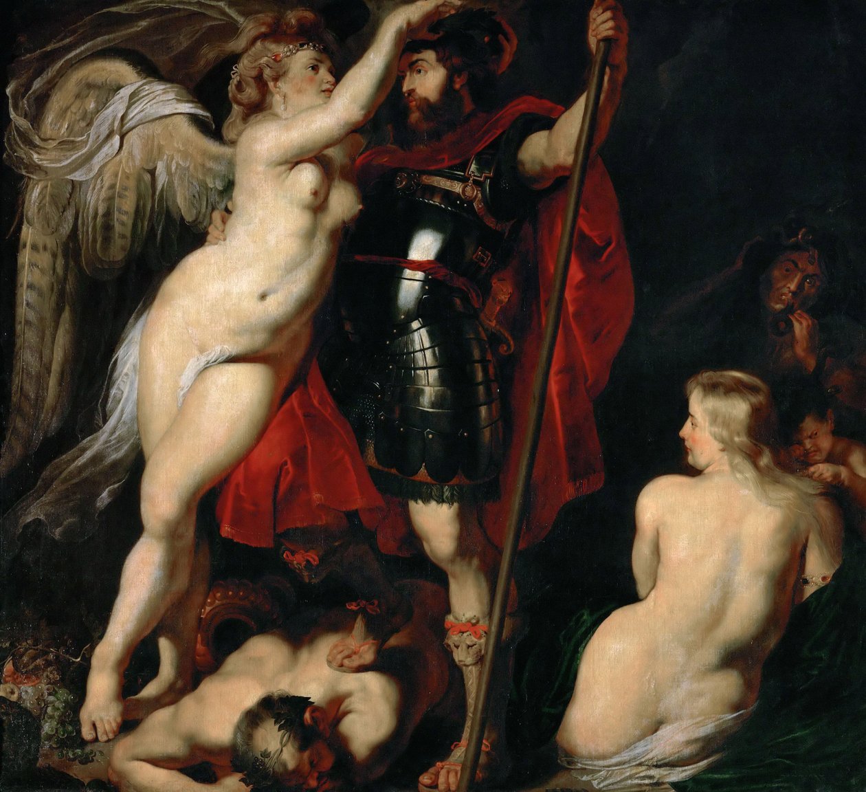 Der Held der Tugend Mars wird von der Siegesgöttin bekränzt, ca. 1616 von Peter Paul Rubens