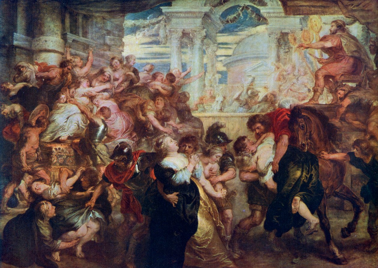 Der Raub der Sabinerinnen, um 1635-1640, 1912 von Peter Paul Rubens