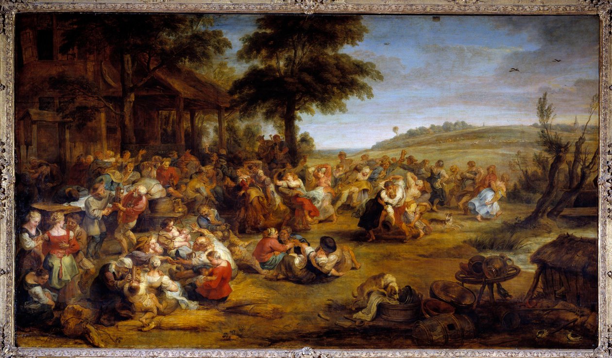 Die Kirmes oder Hochzeit im Dorf. Gemälde von Pierre Paul Rubens von Peter Paul Rubens