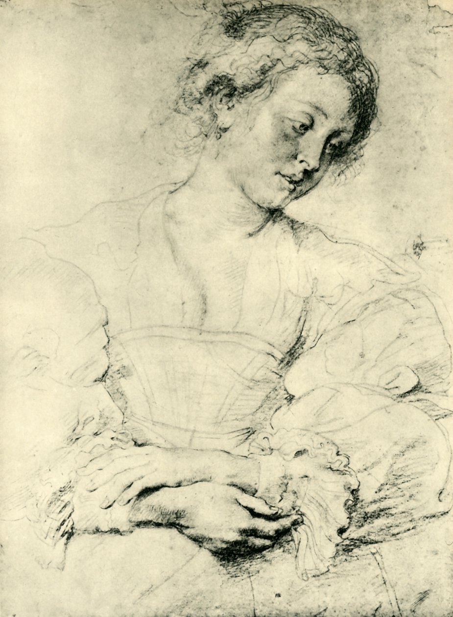 Junge Frau mit gefalteten Händen, 1629-1630 von Peter Paul Rubens