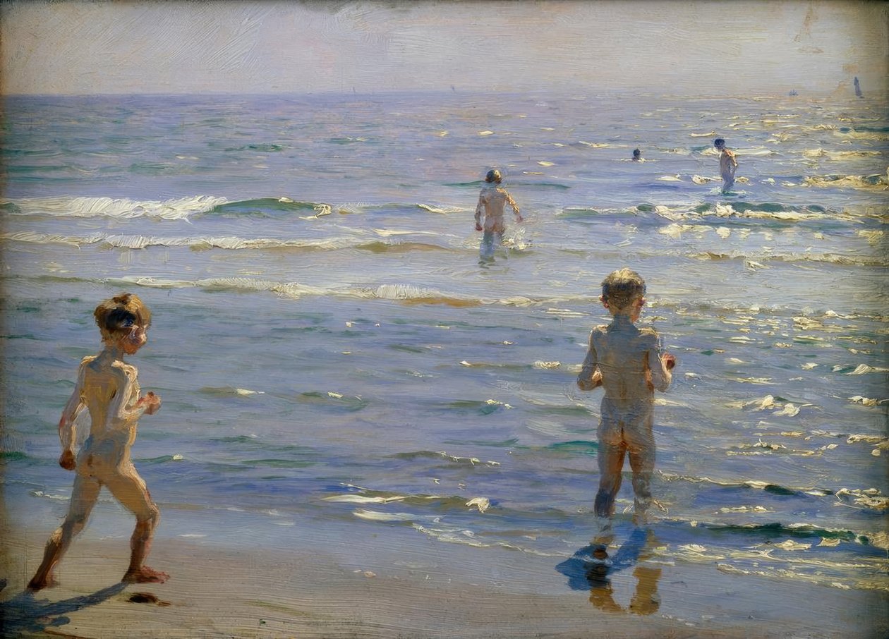 Badende Jungen. Sonnenschein. Skagen von Peder Severin Krøyer