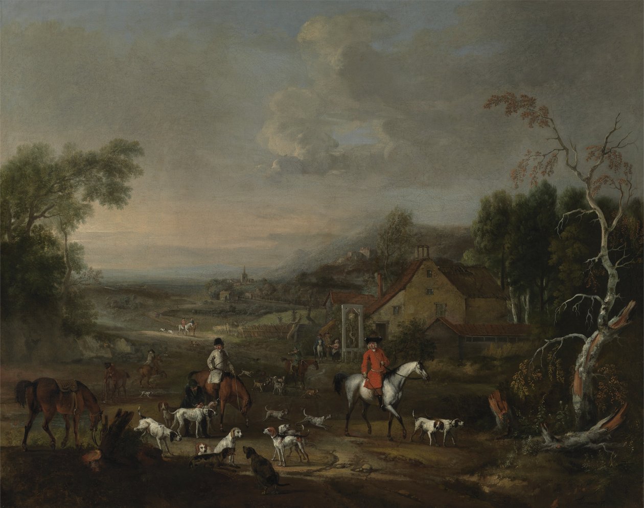 Der Reverend Jemmet Browne bei einem Treffen der Fuchsjagd, c.1730 von Peter Tillemans