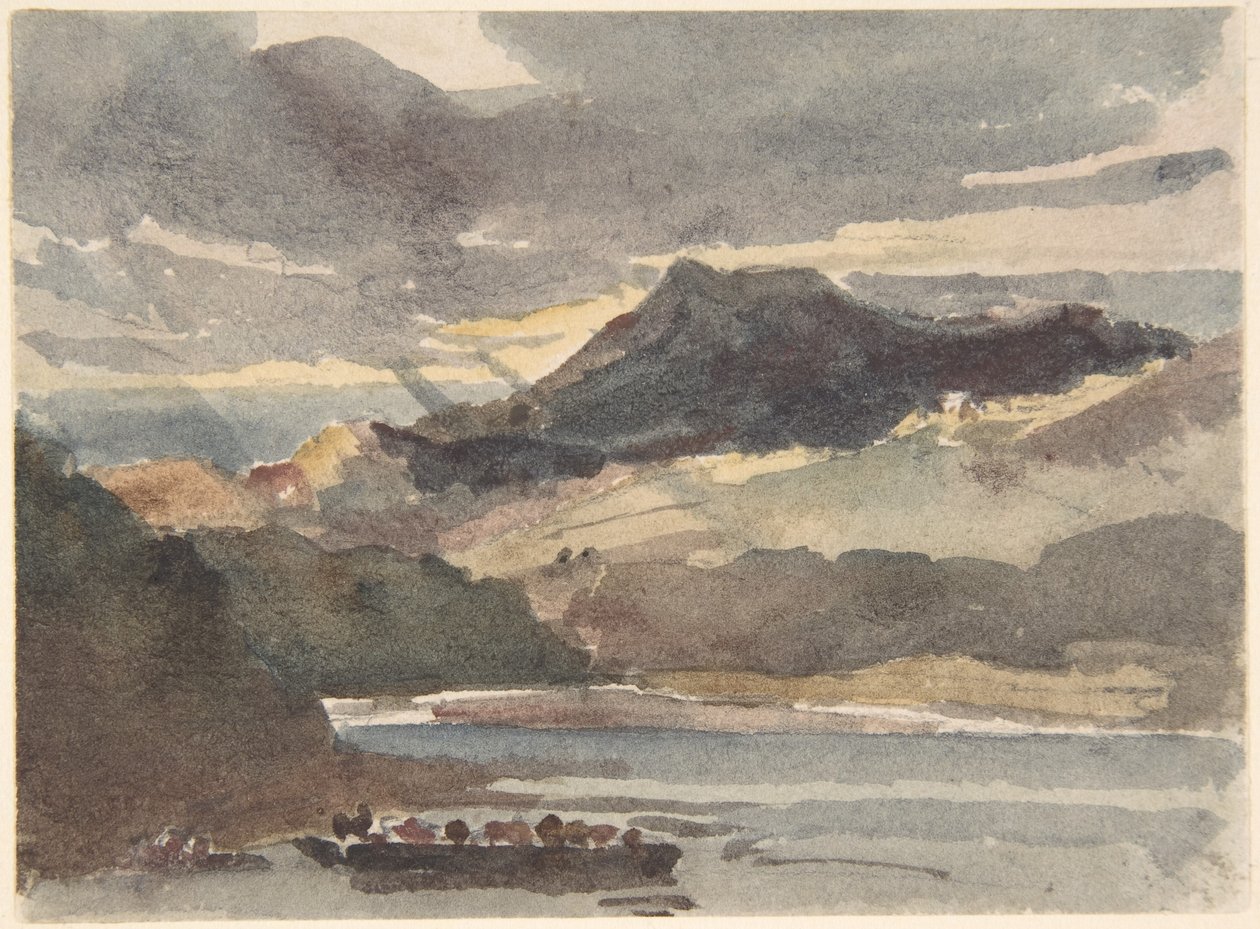 Studie für "Die Fähre" – Snowdon von Lyyn Padran, Nordwales von Peter de Wint