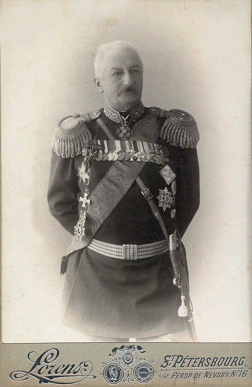 General Konstantin Pawlowitsch Prezhbyano 1840-1905, 1898 von Petersburg . Photo studio Alfred Lorens