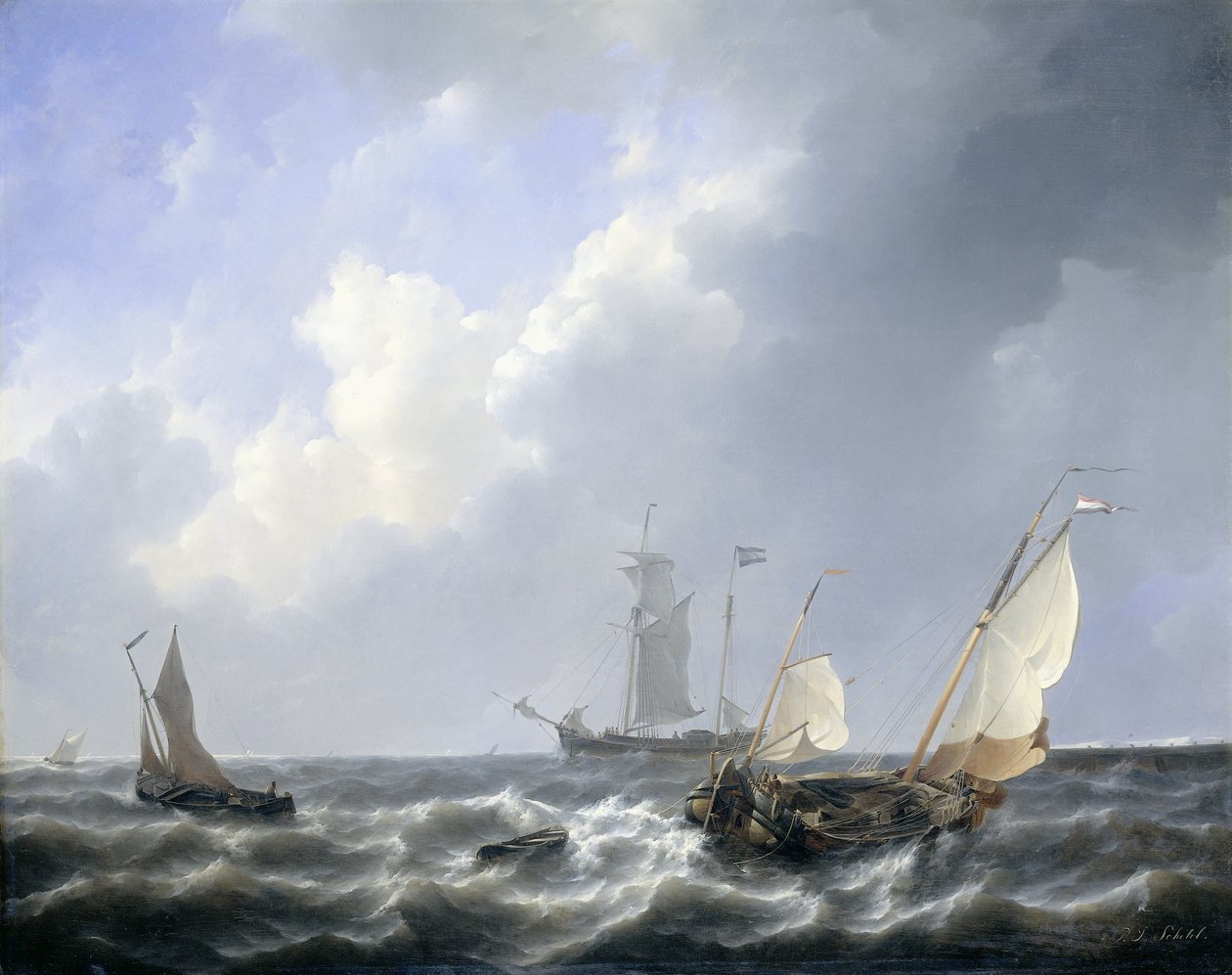 Meereslandschaft von den Zeeland-Gewässern, nahe der Insel Schouwen von Petrus Johannes Schotel