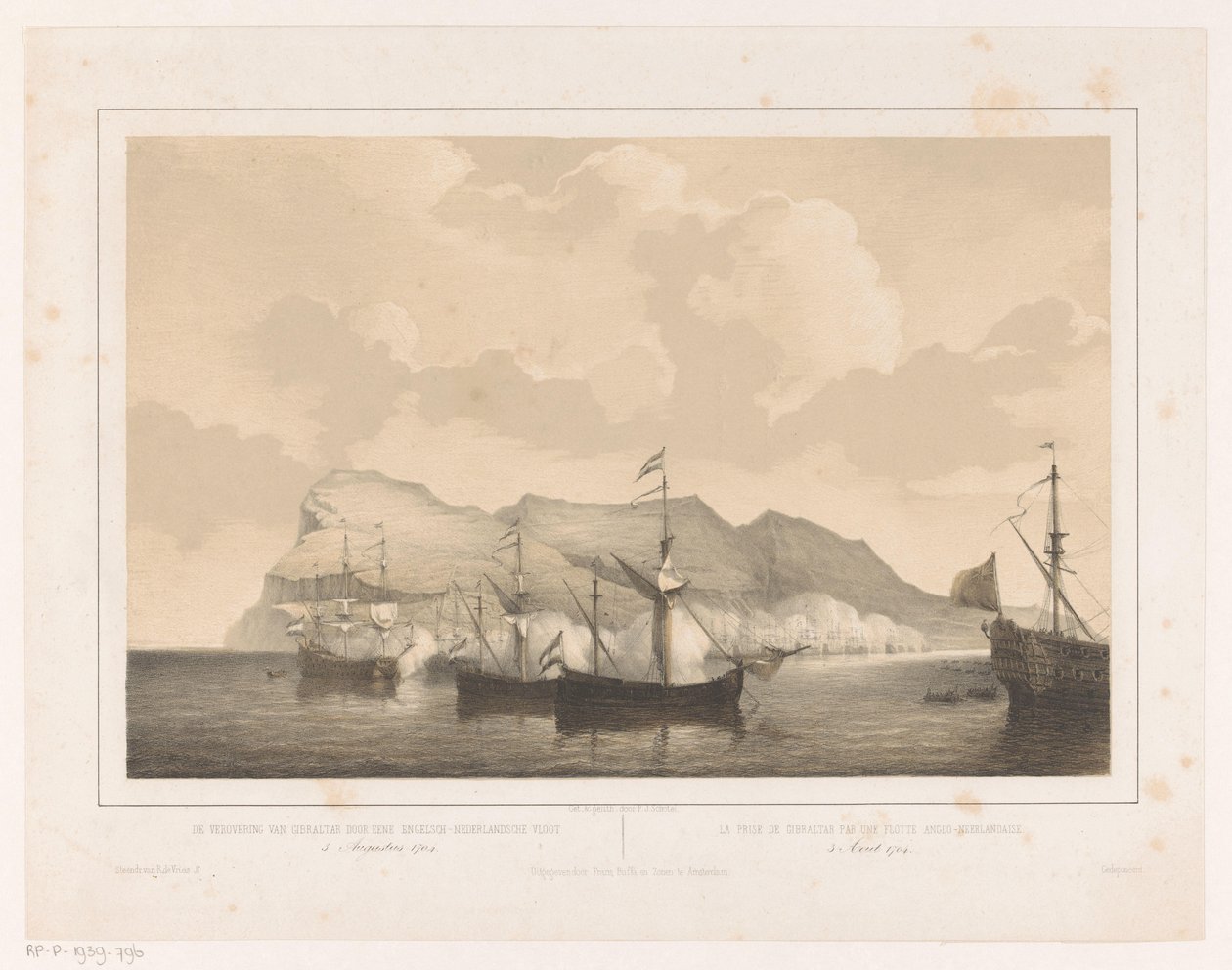Eroberung von Gibraltar von Petrus Johannes Schotel