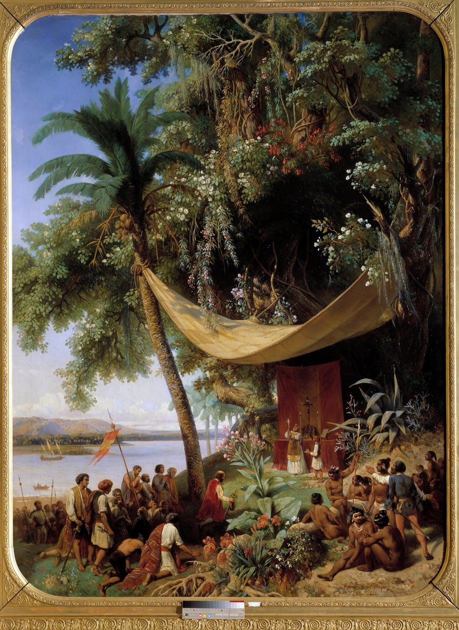 Die erste Messe in Amerika (15. Jahrhundert) von Pharamond Blanchard