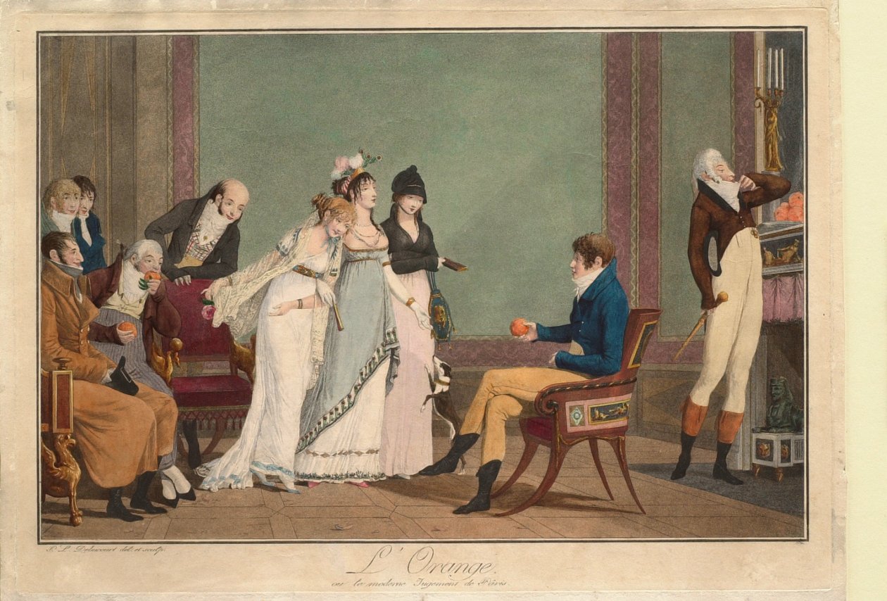 Die Orange oder das moderne Urteil von Paris von Philibert-Louis Debucourt