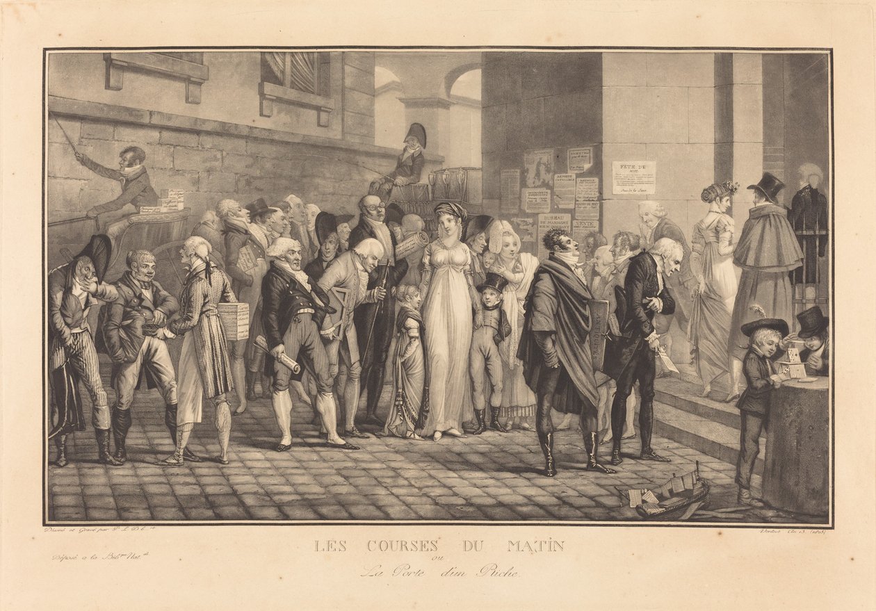 Die Morgenrennen oder das Tor eines Reichen von Philibert Louis Debucourt