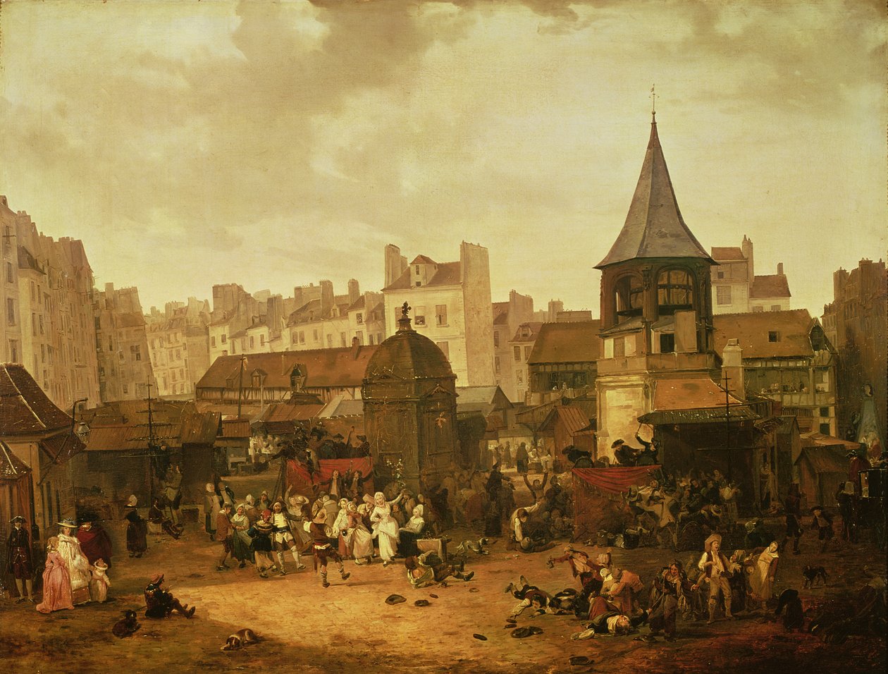 Freude an Les Halles zur Feier der Geburt des Dauphin Louis von Frankreich (1781-89) 21. Januar 1781, 1783 von Philibert Louis Debucourt