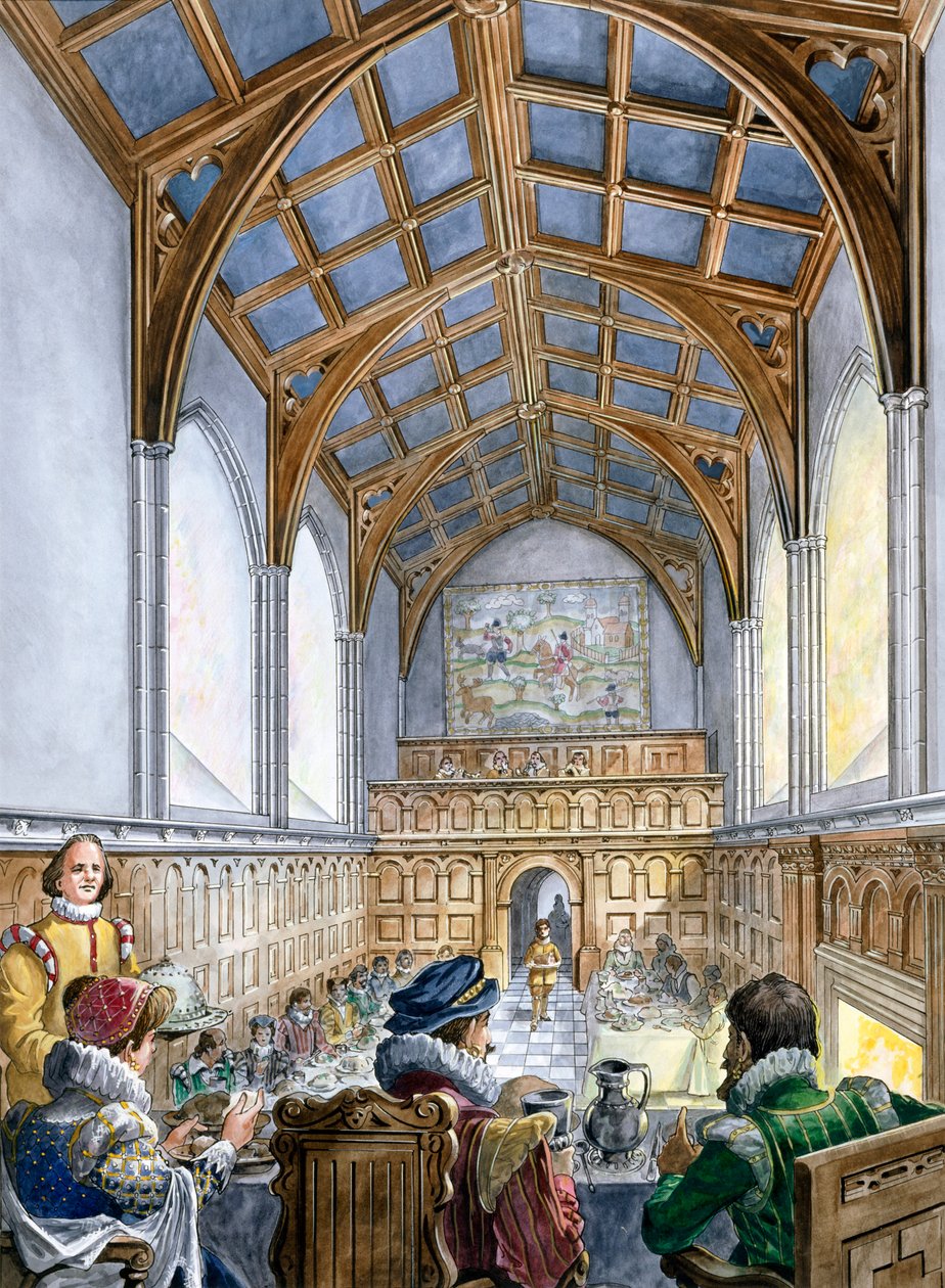 Große Halle, Old Wardour Castle, 16. Jahrhundert, ca. 1995-1999 von Philip Corke