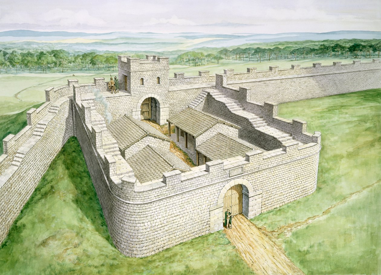 Hadrianswall Cawfields Milecastle, ca. 2. Jahrhundert, 1990-2010 von Philip Corke
