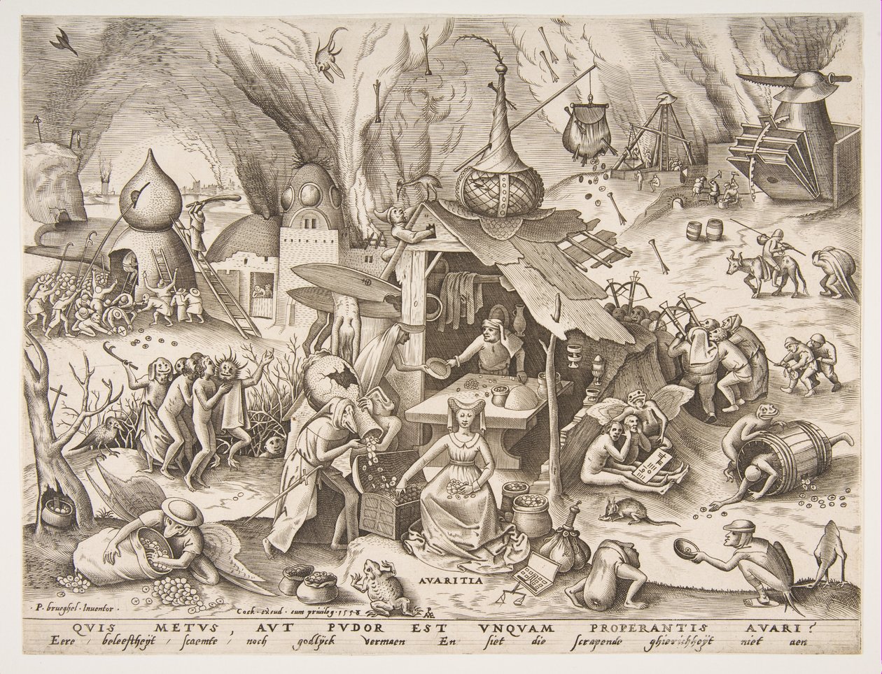 Geiz (Avaritia) aus der Serie Die sieben Todsünden, 1558 von Philip Galle