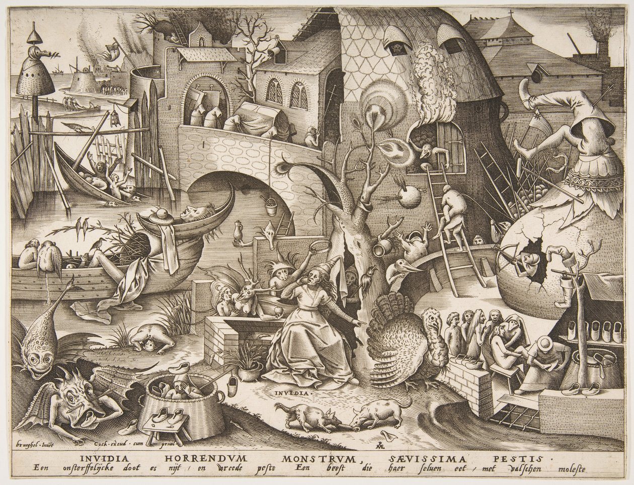 Neid Invidia aus Die sieben Todsünden von Philip Galle