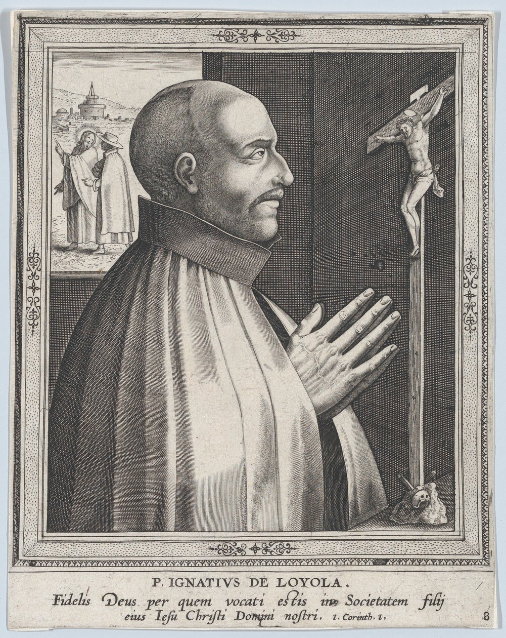 St. Ignatius von Loyola, aus der Serie Männliche Gründer religiöser Orden, vor 1610 von Philip Galle