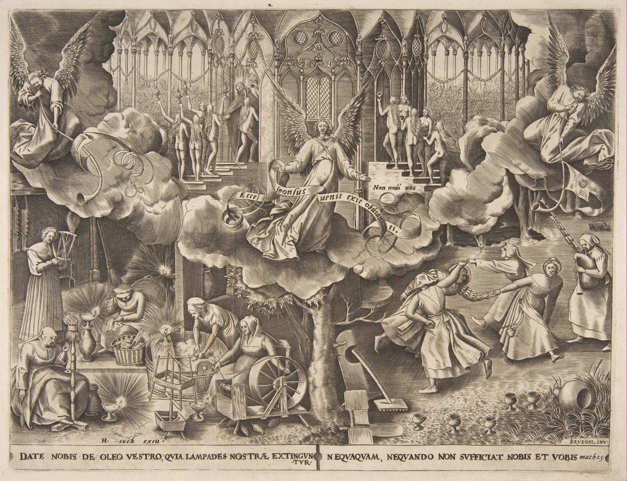 Das Gleichnis von den klugen und törichten Jungfrauen, ca. 1560-63 von Philip Galle