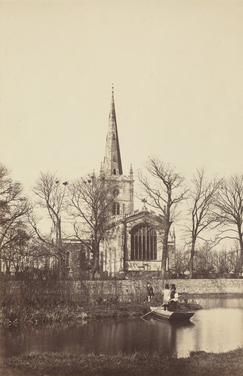 Kirche von einem Flussufer, 1850er Jahre (Foto) von Philip Henry Delamotte