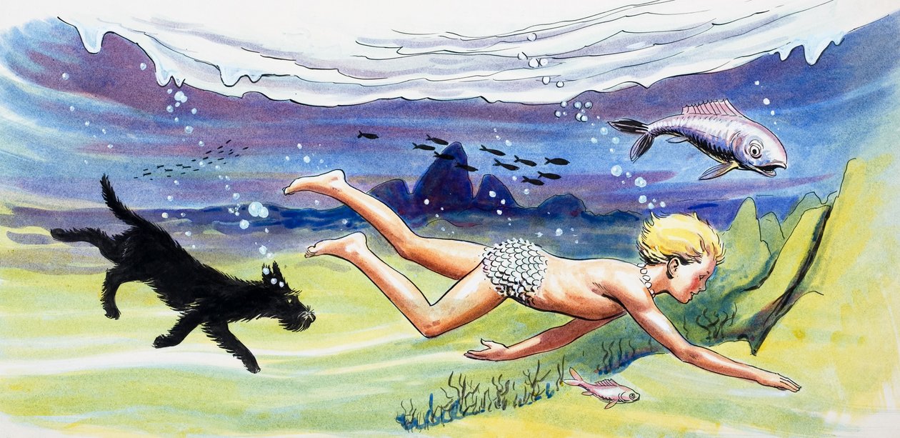 Schwimmen mit den Fischen, Illustration aus 