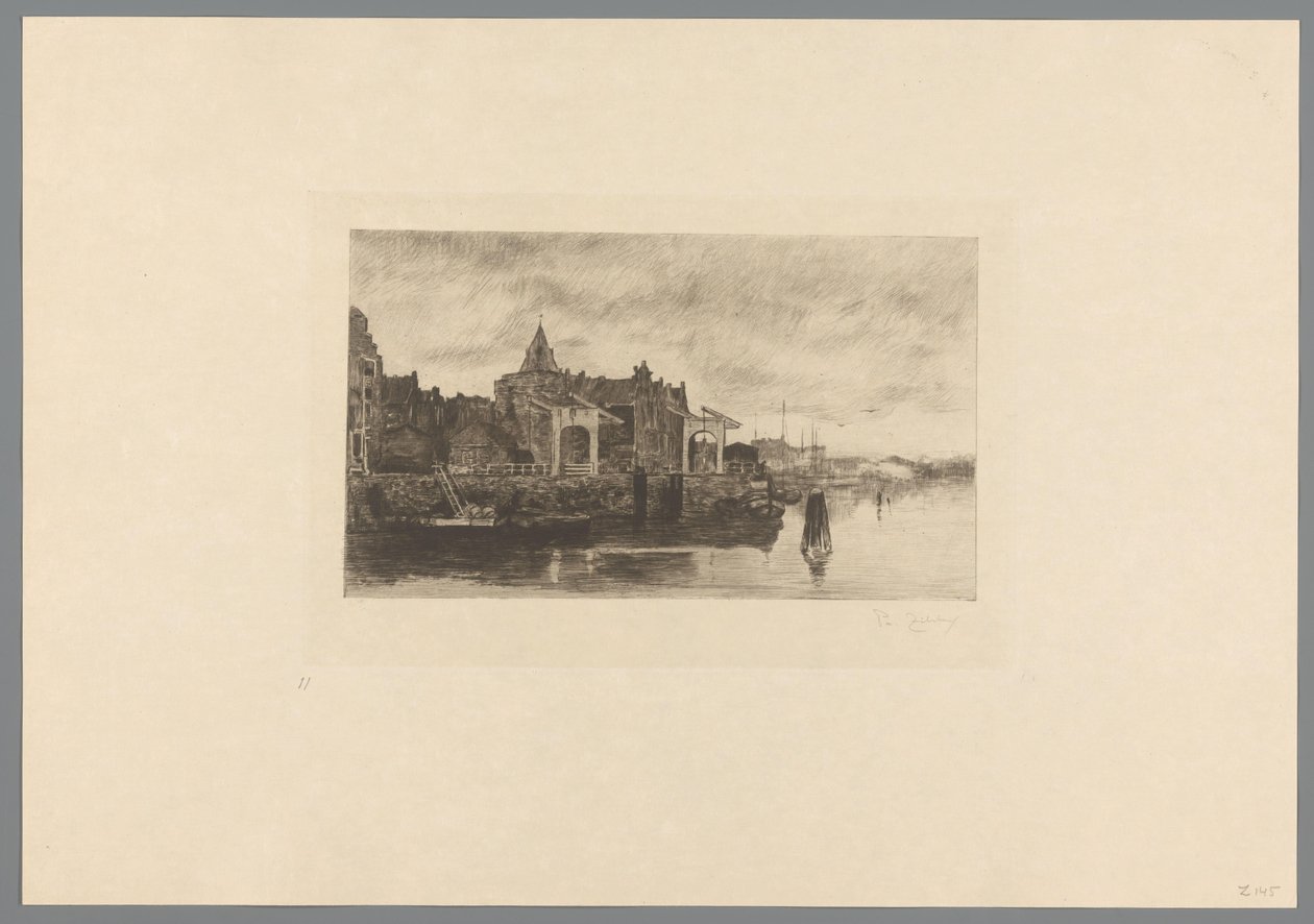 Ansicht von Amsterdam mit der Spitze des Schreierstoren von Philip Zilcken (signed by artist)