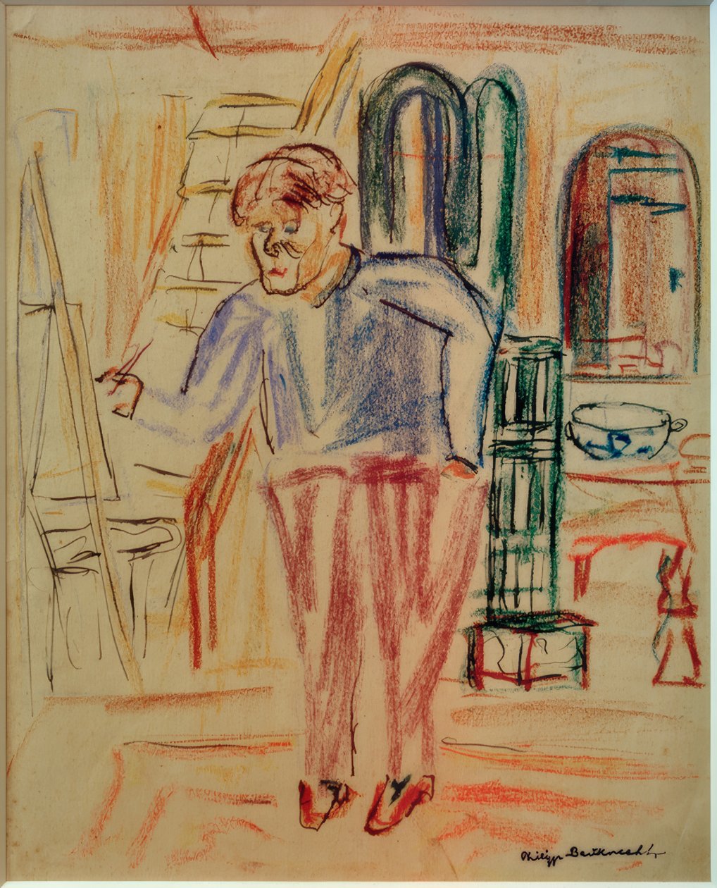 Kirchner vor der Staffelei in seinem Atelier von Philipp Bauknecht