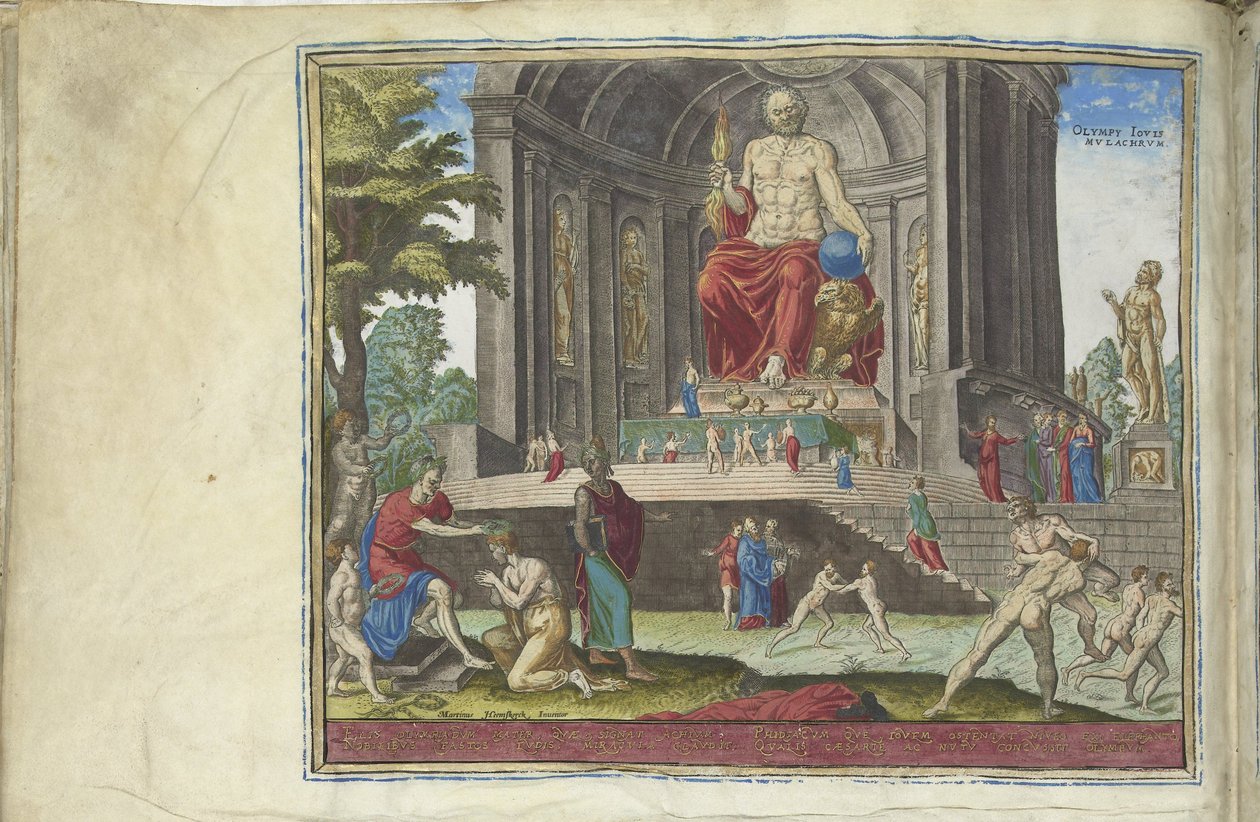 Die Statue des Jupiter in Olympia aus der Serie Die achten Wunder der Welt, 1572 von Philipp Galle