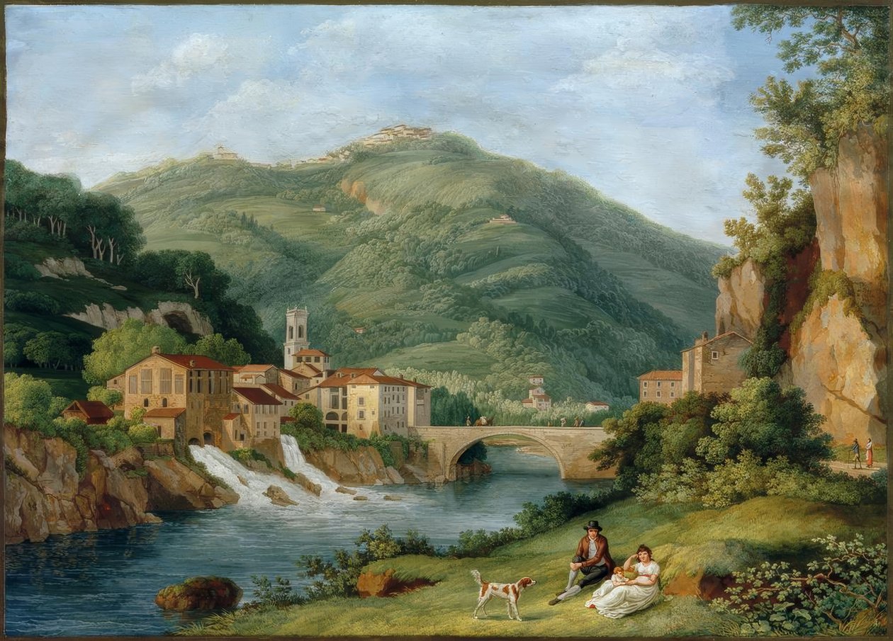 Hackert, Brücke bei Serraglio su la Lima in Bagni di Lucca von Philipp Hackert