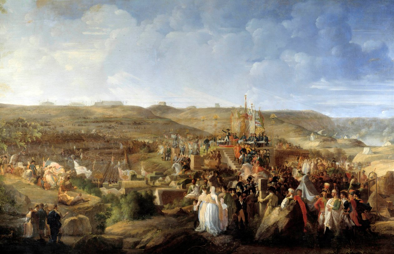 Napoleon I. (1769-1821) verteilt die Kreuze der Ehrenlegion im Lager von Boulogne am 16.08.1804 von Philippe Auguste Hennequin