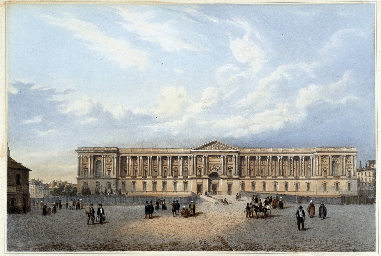 Kolonnade des Louvre - in „Promenade dans Paris et ses environs“, entworfen von Jacottet und Benoist, ca. 1840 von Philippe Benoist