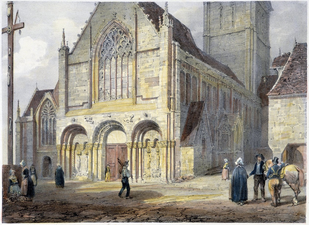 Die Kirche St. Savior von Dinan - Lithographie von Benoist und Jacottet von Philippe Benoist
