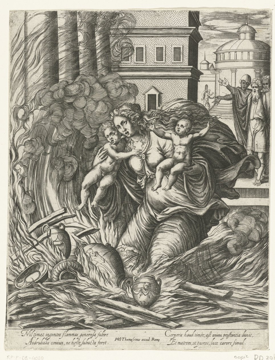 Die Frau von Asdrubal stürzt sich in den brennenden Tempel von Philippe Thomassin (possibly)
