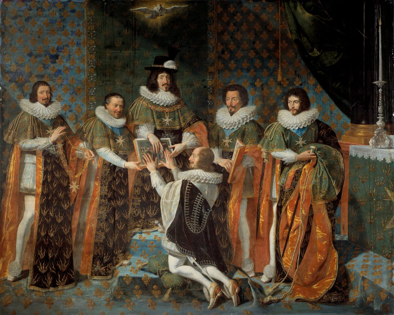 Empfang von Louis XIII. von Henri II. von Orléans, Herzog von Longueville und Estouville, Souveräner Prinz von Neufchâtel, Ritter des Ordens des Heiligen Geistes am 15.05.1633 von Philippe de Champaigne