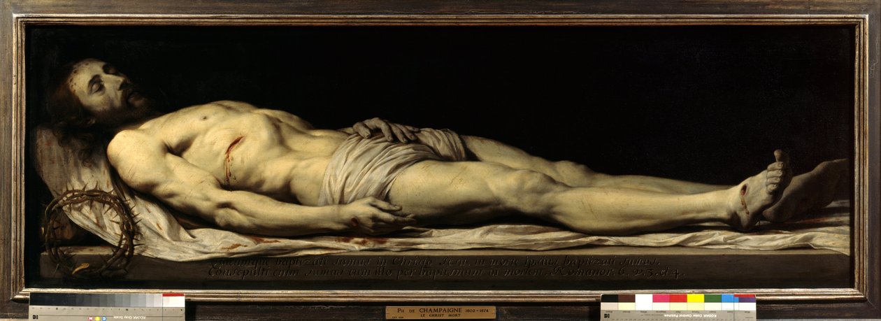 Der tote Christus auf seinem Leichentuch von Philippe de Champaigne