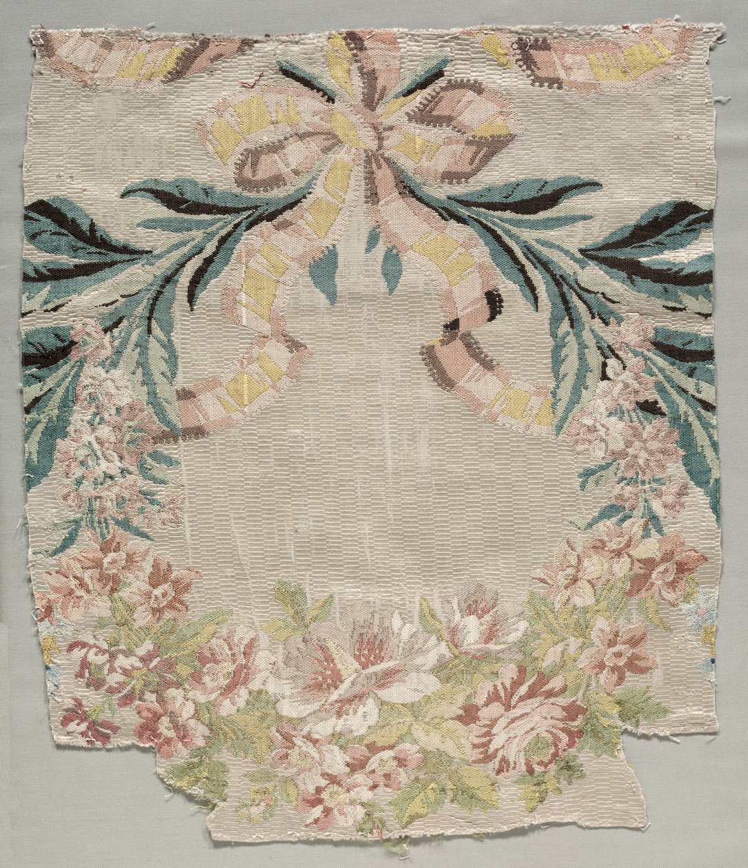 Seidenfragment, Teil des Panels genannt "Le panier fleuri" von Philippe de Lasalle