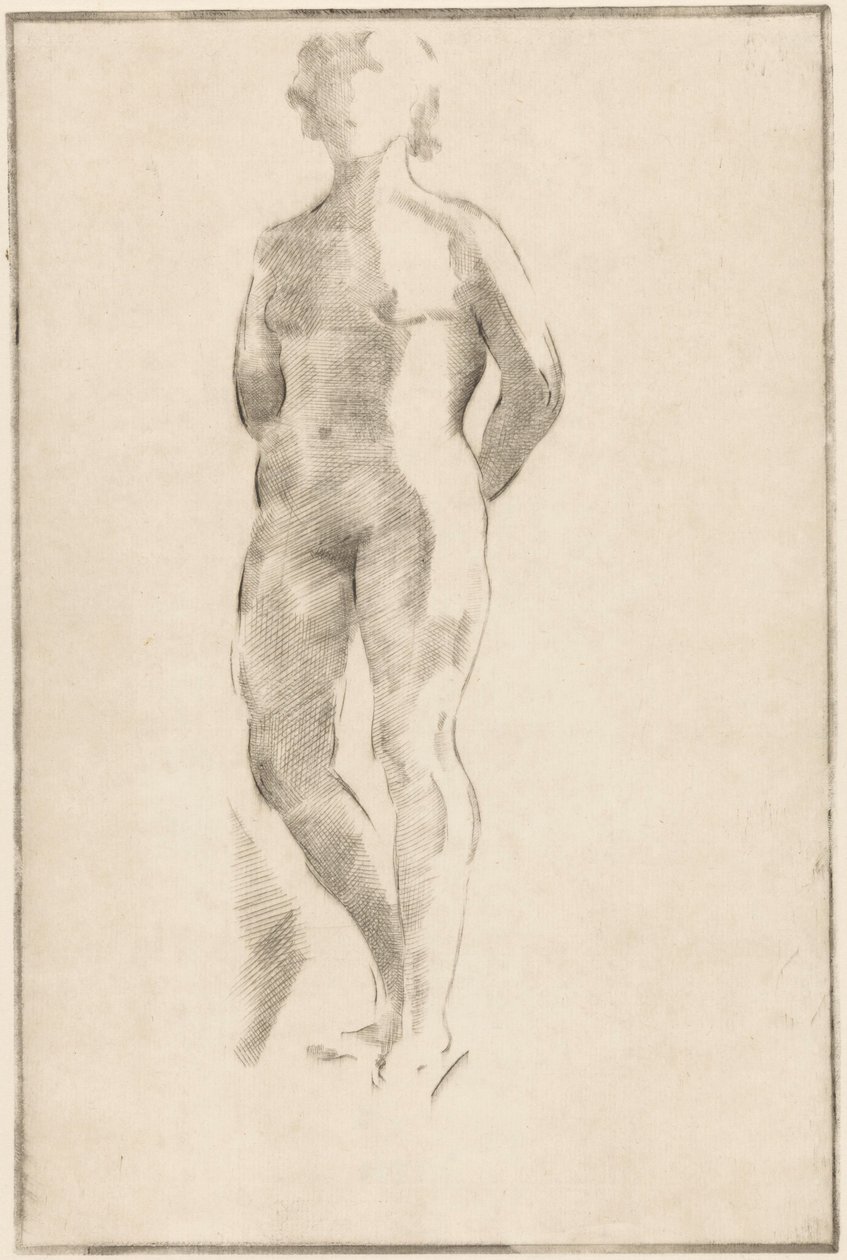 Stehende, nackte Frau mit Händen auf dem Rücken von Philippus de Groot (signed by artist)
