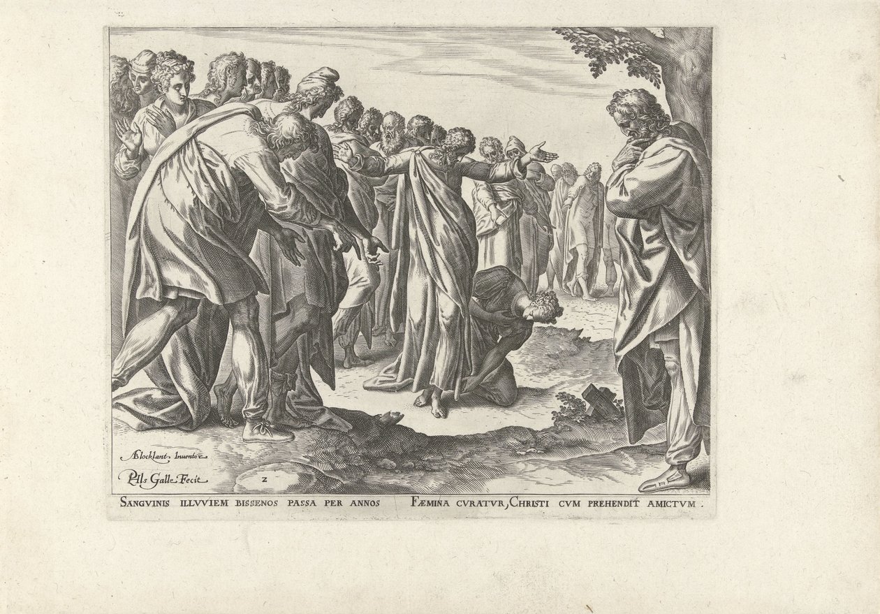 Christus heilt eine Frau mit Blutungen von Philips Galle