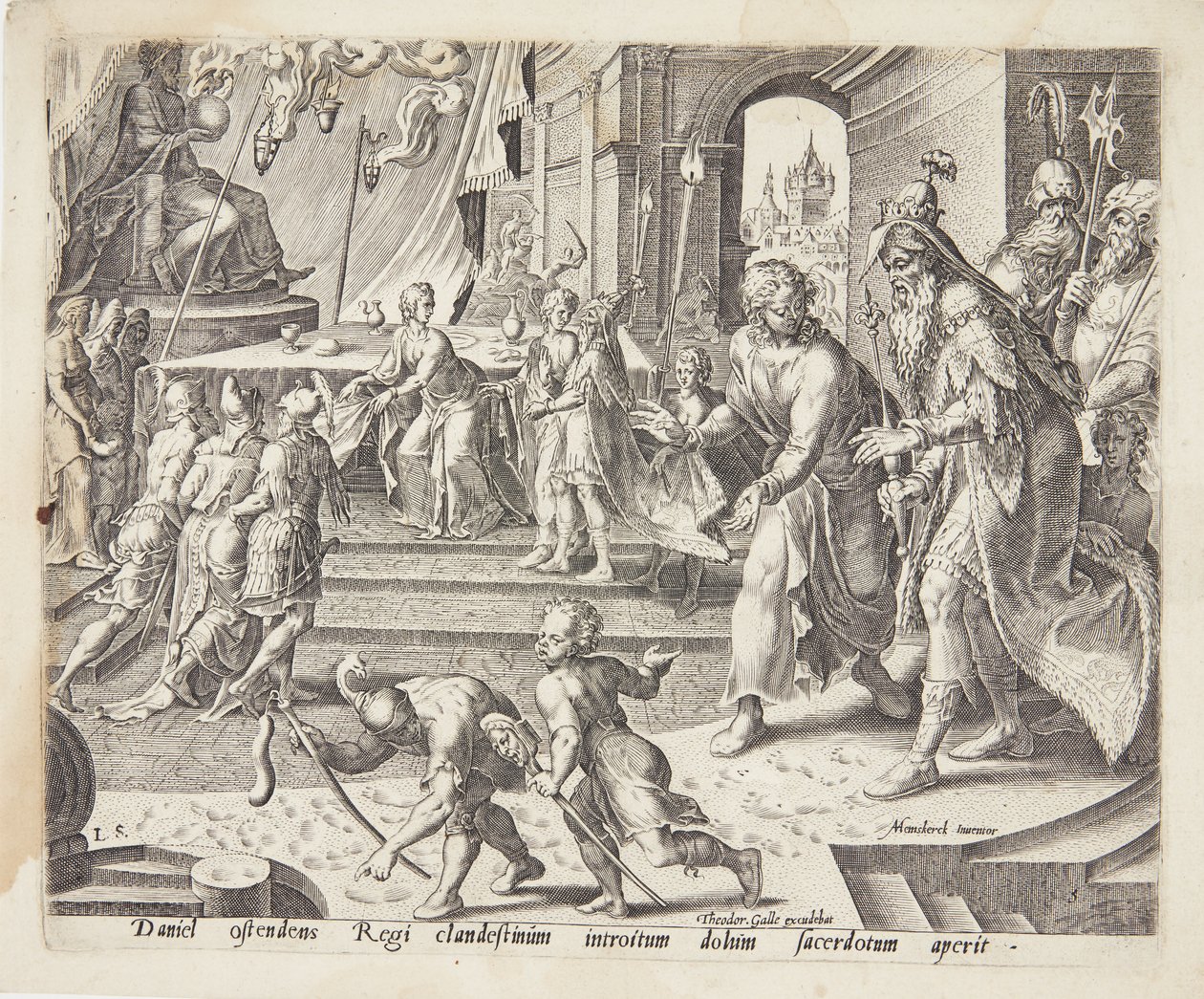 Daniel enthüllt den Betrug der Priester von Bel von Philips Galle