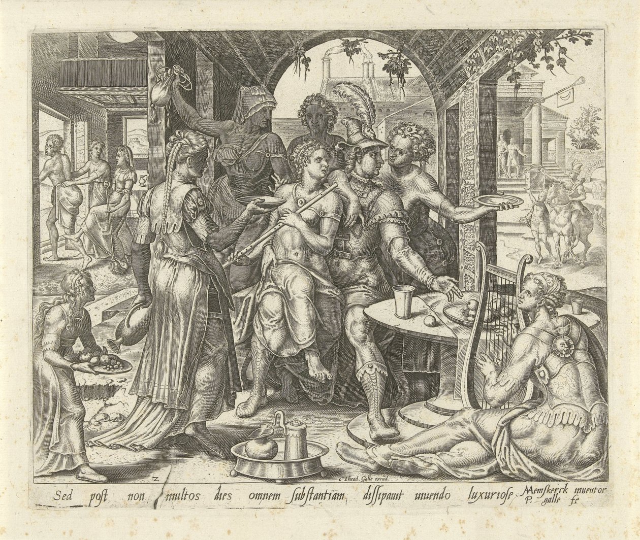 Der verlorene Sohn verschwendet sein Erbe von Philips Galle