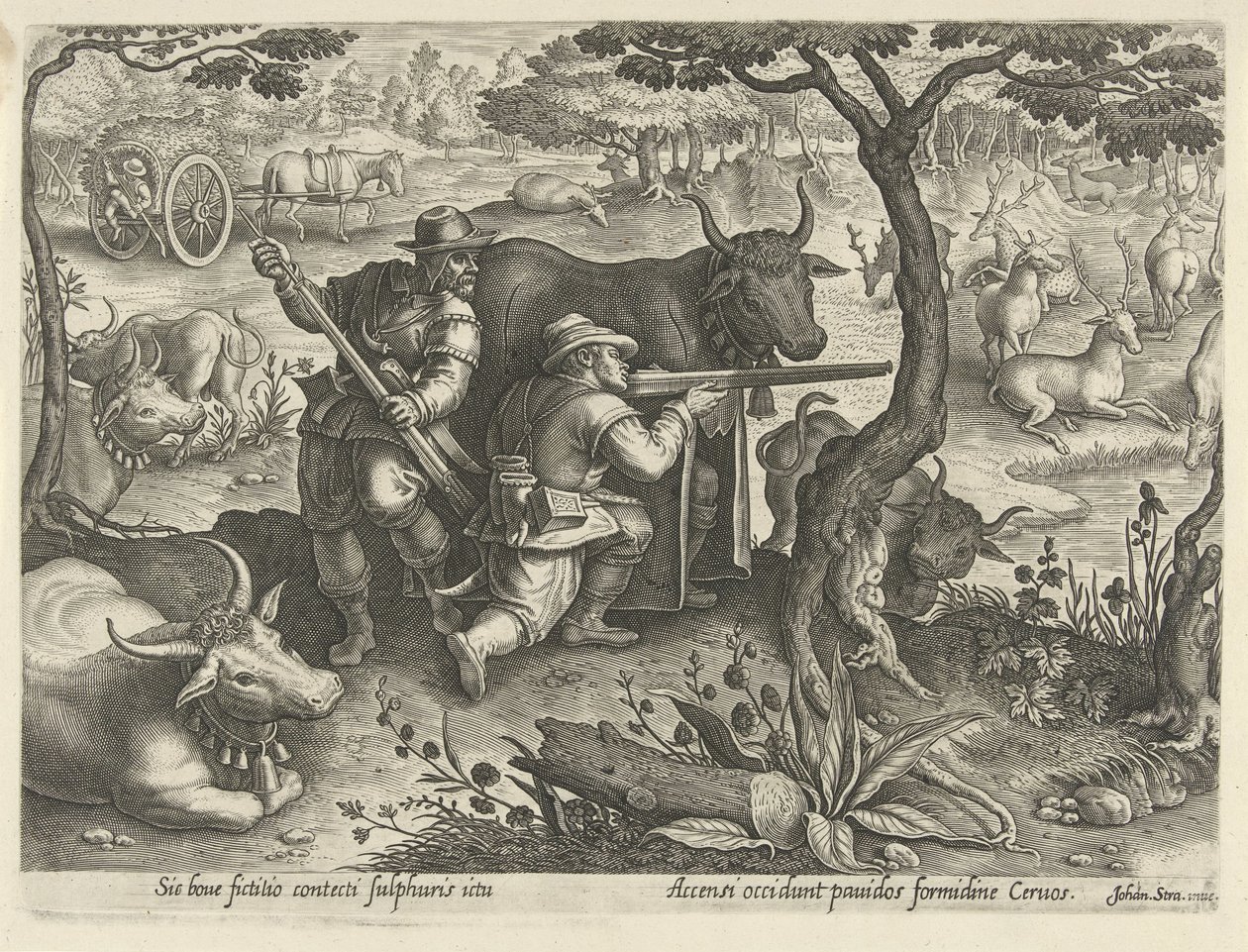 Hirschjagd mit Tarnung von Philips Galle