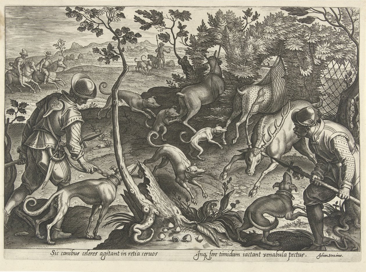 Hirschjagd mit Fallen von Philips Galle