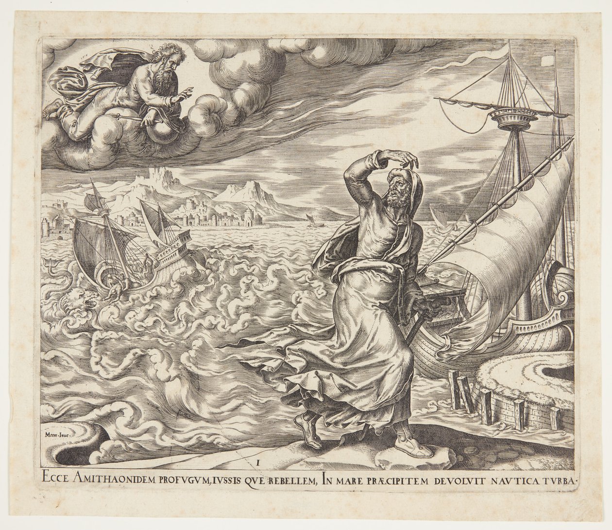 Jona flieht vor dem Herrn von Philips Galle