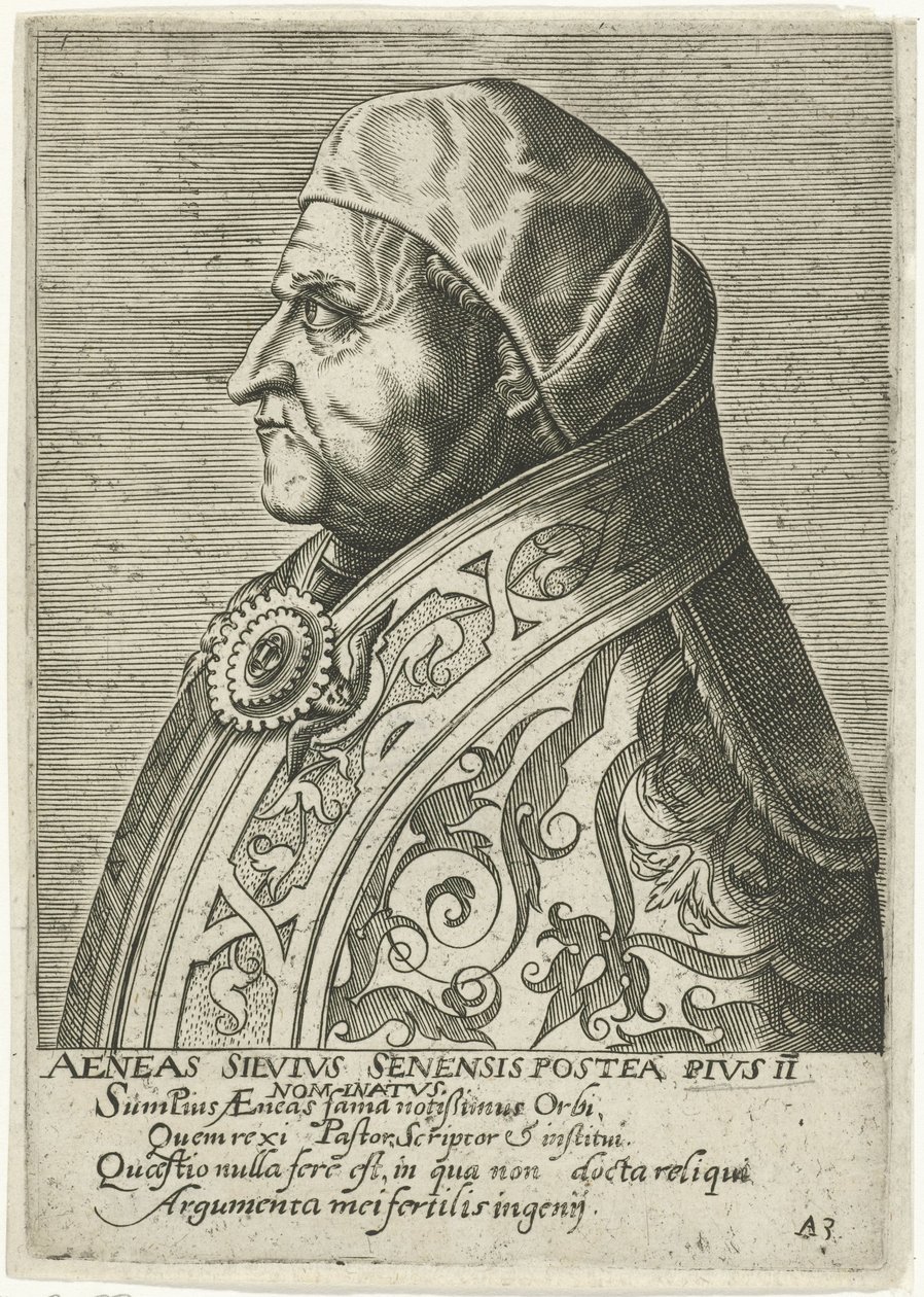 Porträt von Papst Pius II. von Philips Galle